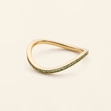 WAVE ALLIANCERING - 18K guld med Tsavoritter