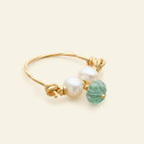 BLOOM GREEN EARRRING-18K forgyldt sølv