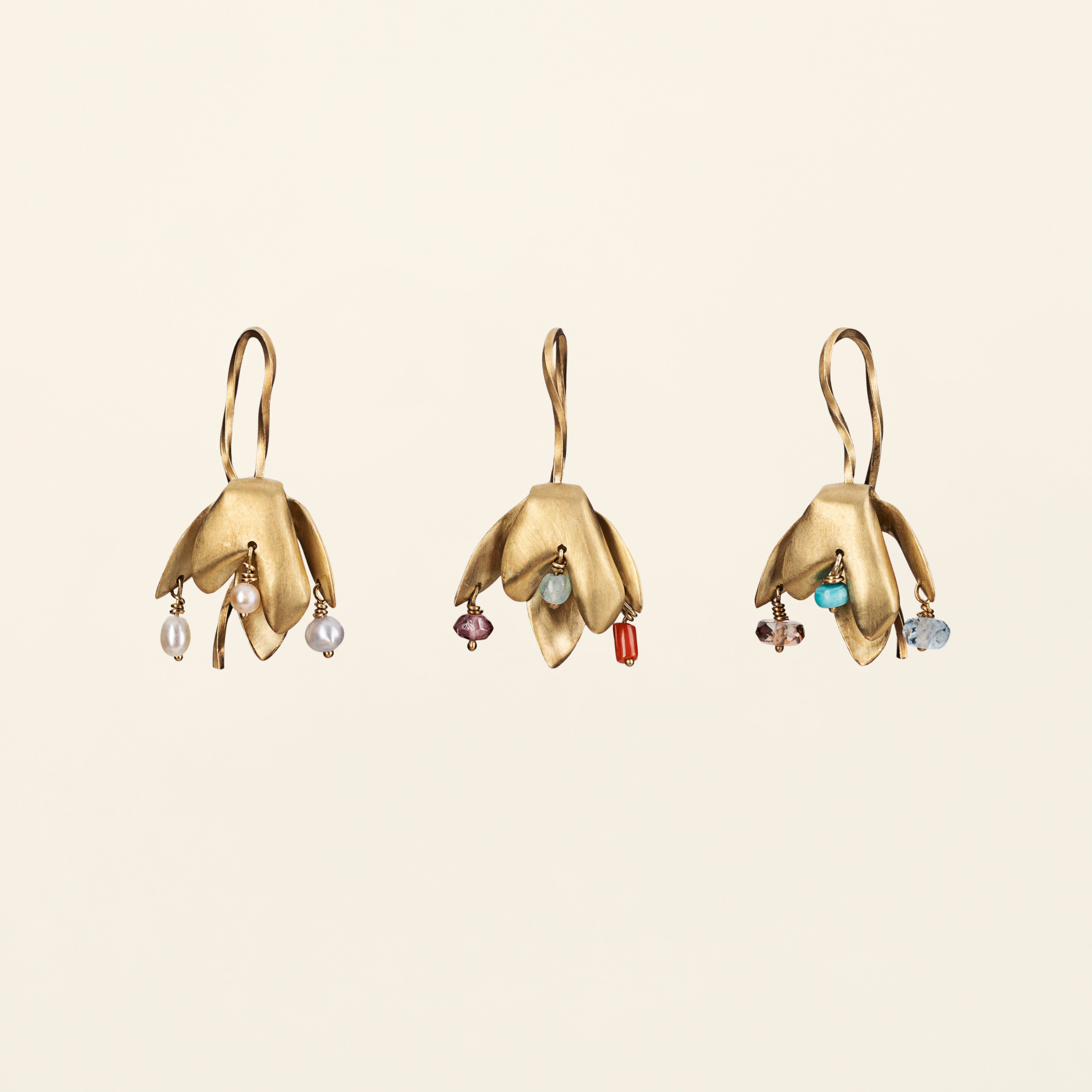 Griet ørering Marlene Juhl Jørgensen 18k forgyldt sølv