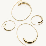 STORE ASYMMETRISKE HOOPS - 18K forgyldt sølv