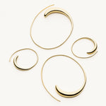 SMÅ ASYMMETRISKE HOOPS - forgyldt sølv