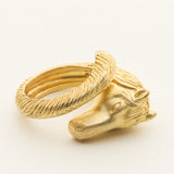 HORSE RING - forgyldt sølv