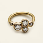 MINI HOOP - 18 karat guld med fem diamanter