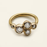 MINI HOOP - 18 karat guld med fem diamanter