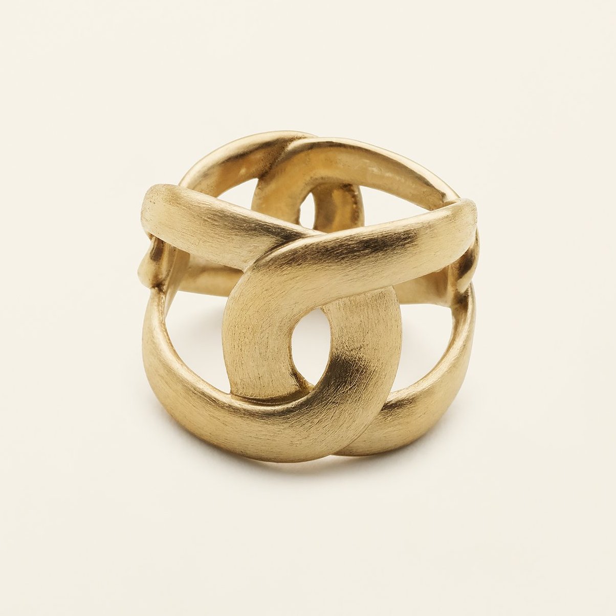 TALL 4 TUNE RING - mat forgyldt sølv