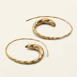 STORE FLOW ASYMMETRIC HOOPS - 18K forgyldt sølv