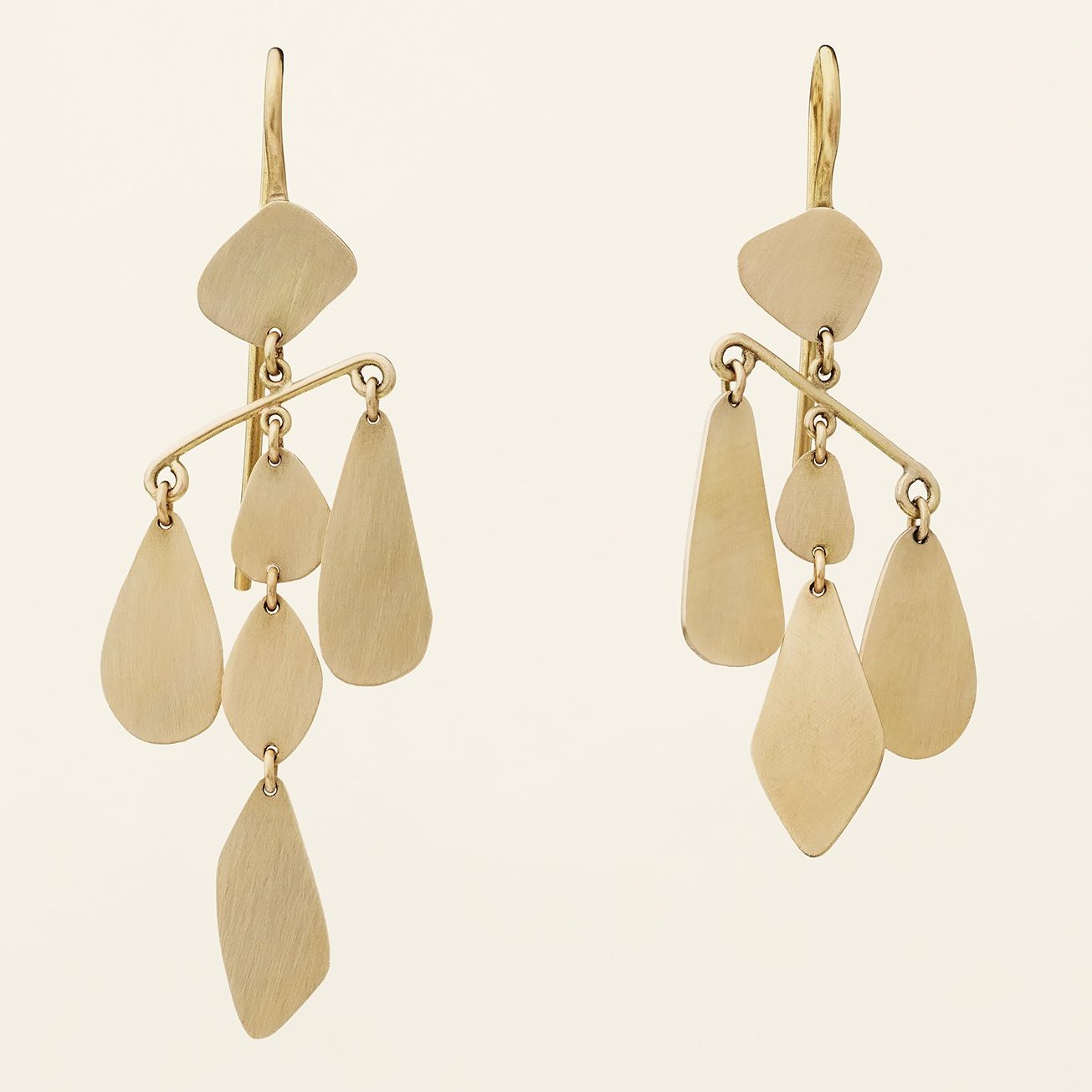 LANGE URO ØRERINGE - forgyldt sølv