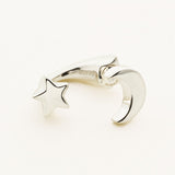 MOON & STAR EARJACKET - sølv