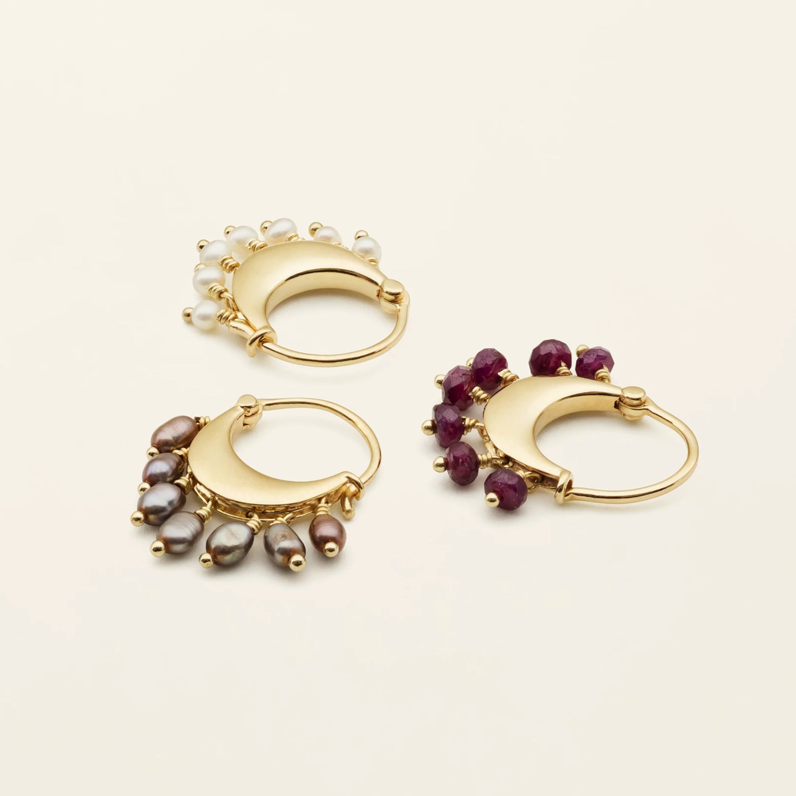 JAIPUR ØRERING - forgyldt sølv