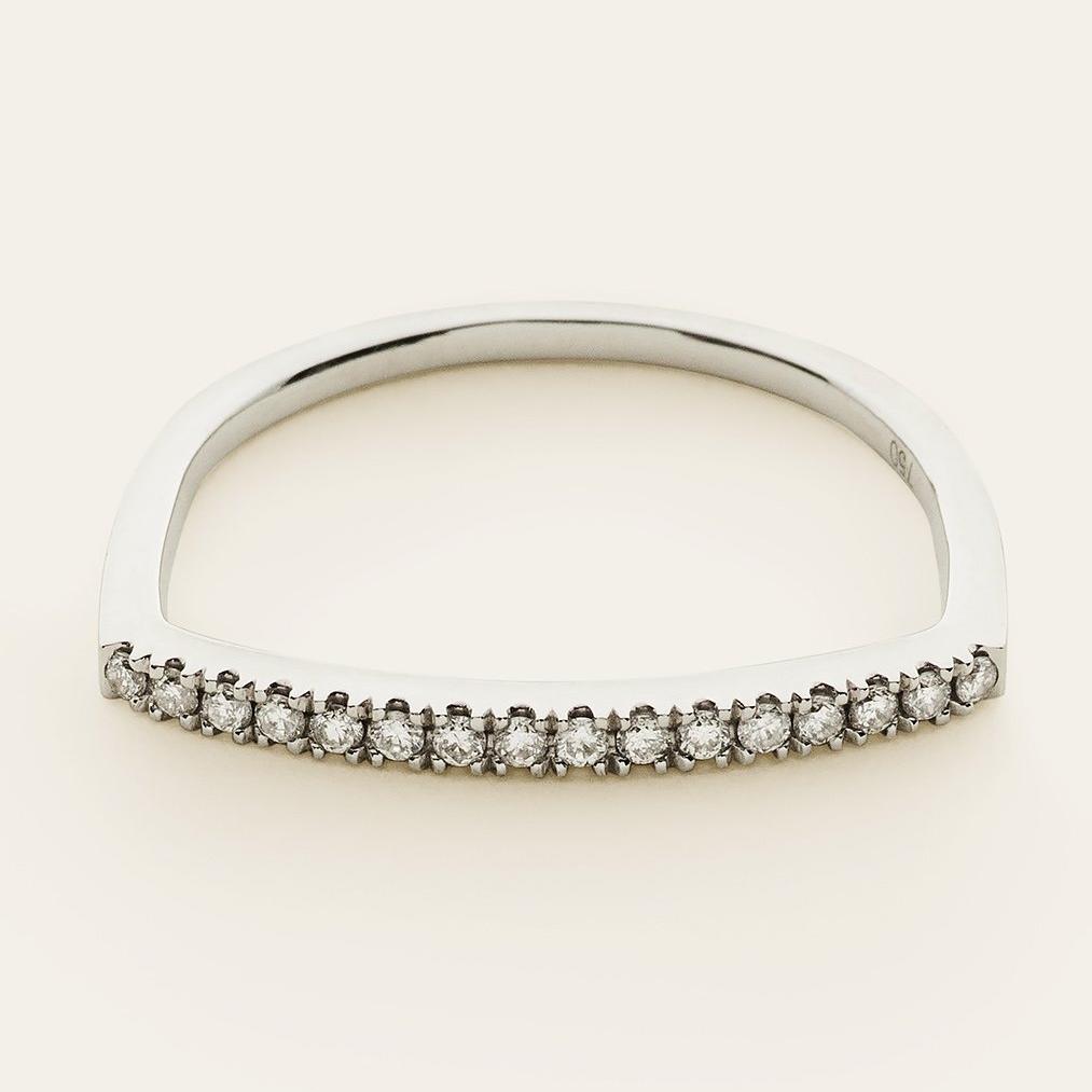 PUNK ALLIANCERING - 18 karat hvidguld med diamanter