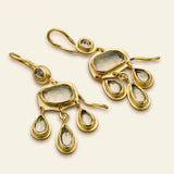 Earring w. Light Stone Gold Plated
