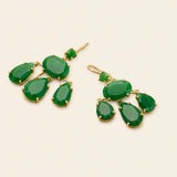 Aventurin Drop Earrings Gold Plated