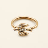 MINI BIRD HOOP - 18K gold & diamonds