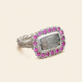 Ring Silver w. Labrodit - Rubilite