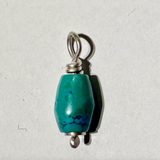 Pendant w. Turquise - Mat Silver