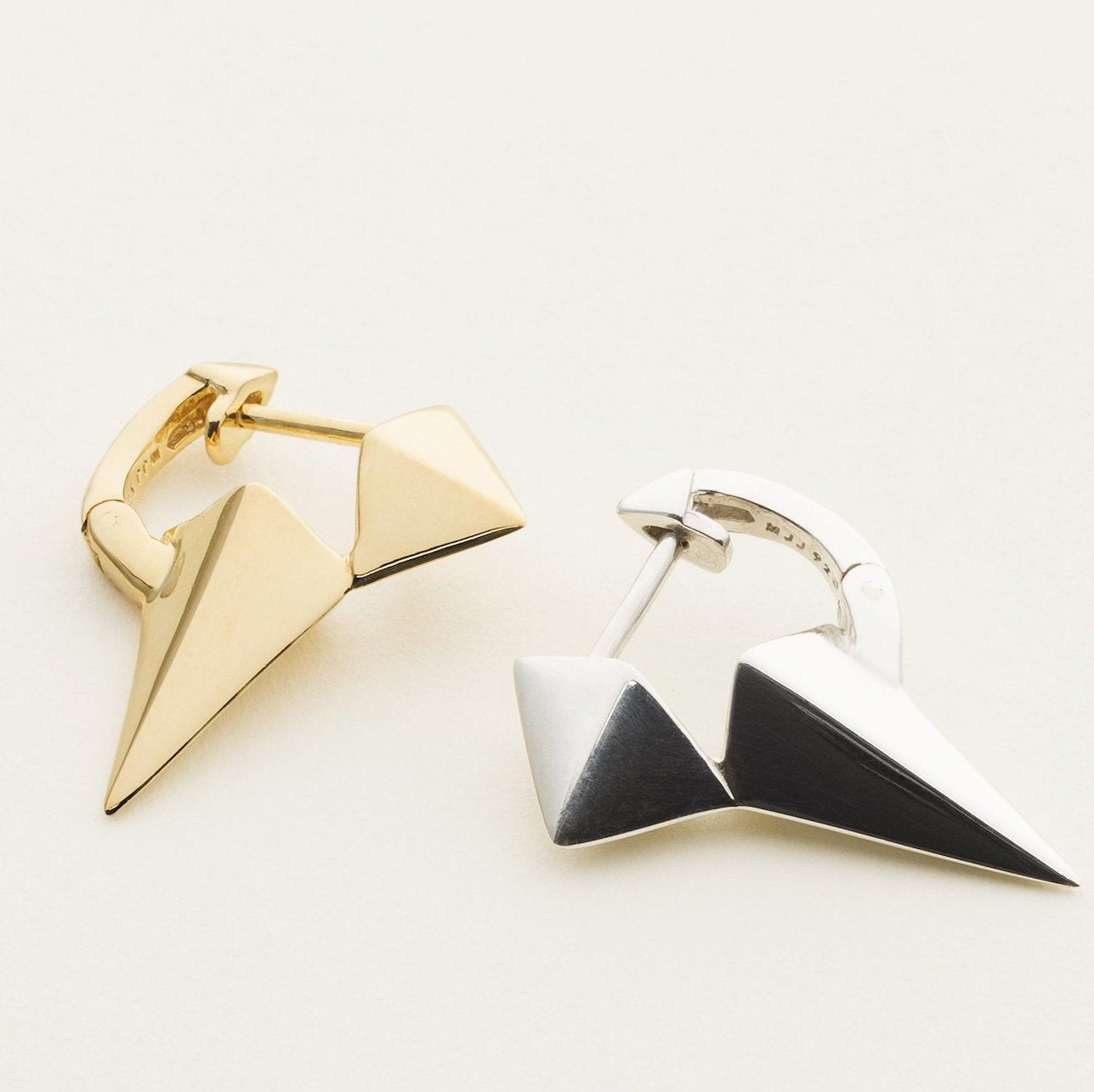 LONG STUD ØRERING - forgyldt sølv