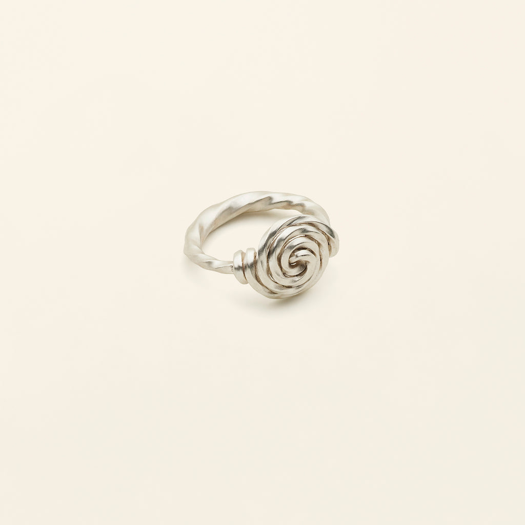 SWIRL RING LARGE- sølv
