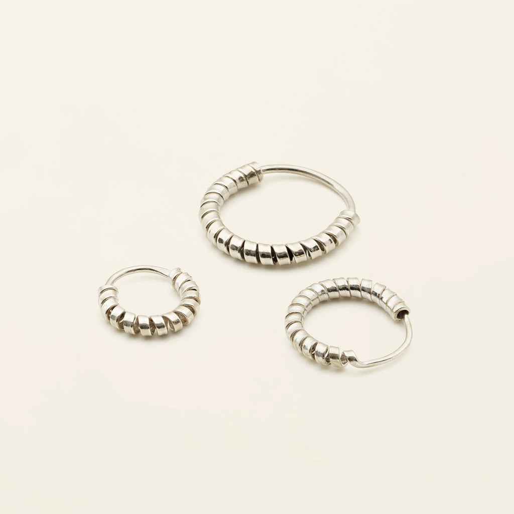 MINI SPIRAL HOOPS - sølv
